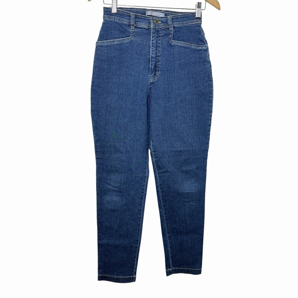 Vintage Gloria Vanderbilt Stretch Jeans Petite 6 High Rise Tapered Clean Back